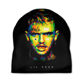 Шапка 3D с принтом LIL PEEP , 100% полиэстер | универсальный размер, печать по всей поверхности изделия | lil | lil peep | logobombing | peep. лил | pump | rap | xxx | xxxtenticon | пип | с лил пипом