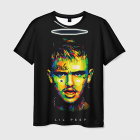 Мужская футболка 3D с принтом LIL PEEP , 100% полиэфир | прямой крой, круглый вырез горловины, длина до линии бедер | lil | lil peep | logobombing | peep. лил | pump | rap | xxx | xxxtenticon | пип | с лил пипом