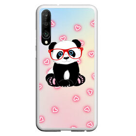 Чехол для Honor P30 с принтом Милая пандочка , Силикон | Область печати: задняя сторона чехла, без боковых панелей | Тематика изображения на принте: маленькая панда | маленькая пандочк | милая панда | милая пандочка | панда | панда в красных очках | панда в очках | панда очки | панда сердечки | панда сердце | пандочка | пандочка в красных очках