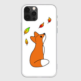 Чехол для iPhone 12 Pro Max с принтом Лиса С Листиками , Силикон |  | лиса | листики | листья | лисы | оранжевая лиса | осенняя лиса | осень