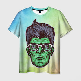 Мужская футболка 3D с принтом Пресли , 100% полиэфир | прямой крой, круглый вырез горловины, длина до линии бедер | арт | графика | зомби | пресли | элвис