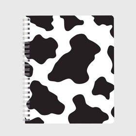 Тетрадь с принтом корова , 100% бумага | 48 листов, плотность листов — 60 г/м2, плотность картонной обложки — 250 г/м2. Листы скреплены сбоку удобной пружинной спиралью. Уголки страниц и обложки скругленные. Цвет линий — светло-серый
 | животные | корова | пятна
