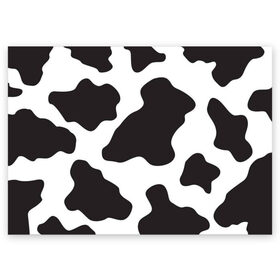 Поздравительная открытка с принтом корова , 100% бумага | плотность бумаги 280 г/м2, матовая, на обратной стороне линовка и место для марки
 | животные | корова | пятна