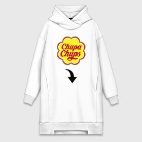 Платье-худи хлопок с принтом CHUPA CHUPS ,  |  | candys | chupa chups | love | xxx | конфета | леденец | любовь | надпись | прикол | сладости | чупа чупс | шутка | юмор