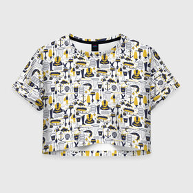 Женская футболка Crop-top 3D с принтом Пресли , 100% полиэстер | круглая горловина, длина футболки до линии талии, рукава с отворотами | арт | графика | зомби | пресли | элвис