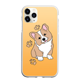 Чехол для iPhone 11 Pro Max матовый с принтом Персик Корги , Силикон |  | baby | corgi | dog | kawaii | вельш корги | девочкам | детям | животные | каваи | корги | лапки | лапы | малыш | мальчикам | мордочка | мультяшный | персик | пес | песик | питомец | подарок | пушистый | следы