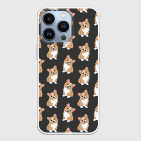 Чехол для iPhone 13 Pro с принтом Корги малыши ,  |  | baby | corgi | dog | kawaii | pattern | вельш корги | девочкам | детям | животные | каваи | корги | лапки | малыш | мальчикам | много собак | мордочка | мультяшный | персик | пес | песик | питомец | подарок | пушистый