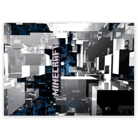 Поздравительная открытка с принтом Minecraft , 100% бумага | плотность бумаги 280 г/м2, матовая, на обратной стороне линовка и место для марки
 | building | city | cube | game | megapolis | minecraft | pattern | город | здание | игра | куб | майнкрафт | мегаполис | узор