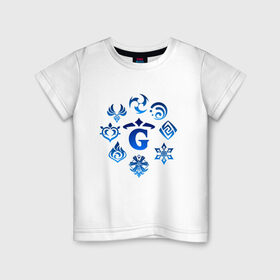 Детская футболка хлопок с принтом GENSHIN IMPACT , 100% хлопок | круглый вырез горловины, полуприлегающий силуэт, длина до линии бедер | game | genshin impact | genshin impact 2020 | аниме. | геншин импакт | геншин импакт карта | игра