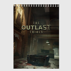 Скетчбук с принтом The Outlast Trials , 100% бумага
 | 48 листов, плотность листов — 100 г/м2, плотность картонной обложки — 250 г/м2. Листы скреплены сверху удобной пружинной спиралью | game | games | horror | outlast | the outlast trials | аутласт | аутласт триалс | игра | игры | ужасы | хоррор