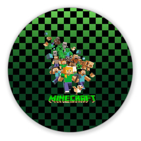 Коврик для мышки круглый с принтом Minecraft , резина и полиэстер | круглая форма, изображение наносится на всю лицевую часть | creeper | minecraft | блок | игра | крипер | майнкрафт | победитель | приключения