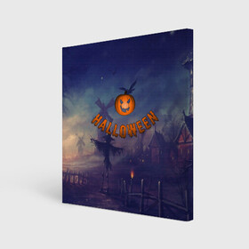 Холст квадратный с принтом Halloween  Pumpkin , 100% ПВХ |  | halloween | halloween  pumpkin | pumpkin | хэллоуин | хэллоуин тыква