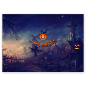 Поздравительная открытка с принтом Halloween Pumpkin , 100% бумага | плотность бумаги 280 г/м2, матовая, на обратной стороне линовка и место для марки
 | halloween | halloween  pumpkin | pumpkin | хэллоуин | хэллоуин тыква