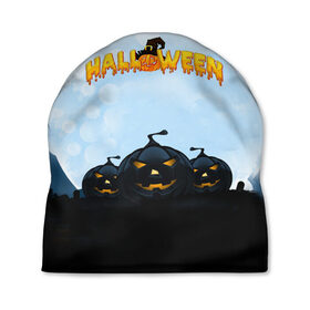 Шапка 3D с принтом Halloween Pumpkin , 100% полиэстер | универсальный размер, печать по всей поверхности изделия | halloween | halloween  pumpkin | pumpkin | хэллоуин | хэллоуин тыква