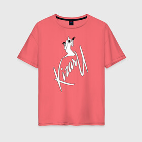 Женская футболка хлопок Oversize с принтом Haunted Family (лейбл Kizaru) , 100% хлопок | свободный крой, круглый ворот, спущенный рукав, длина до линии бедер
 | 