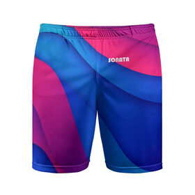 Мужские шорты спортивные с принтом SONATA ,  |  | абстракция | брендовая надпись | волны | градиент | мягкие цвета
