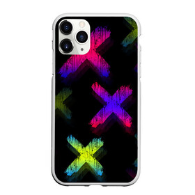 Чехол для iPhone 11 Pro Max матовый с принтом Крестики , Силикон |  | amoled | абстракция | градиент | крестики | переливание цветов