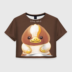 Женская футболка Crop-top 3D с принтом Baby Chocolate Niffler , 100% полиэстер | круглая горловина, длина футболки до линии талии, рукава с отворотами | fantastic beasts and where to find them | kowalski bakery | newton «newt» scamander | niffler | vdosadir | wizarding world | детеныш нюхля | ньютон «ньют» саламандер | нюхлер | нюхль