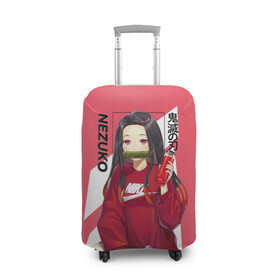 Чехол для чемодана 3D с принтом Nezuko , 86% полиэфир, 14% спандекс | двустороннее нанесение принта, прорези для ручек и колес | kimetsu no yaiba | nezuko | tanjiro kamado | zenitsu agatsuma | камадо | клинок рассекающий демонов | незуко | танджиро камадо