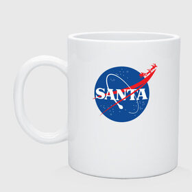 Кружка с принтом SANTA \ NASA. , керамика | объем — 330 мл, диаметр — 80 мм. Принт наносится на бока кружки, можно сделать два разных изображения | 