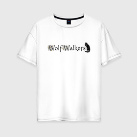 Женская футболка хлопок Oversize с принтом Легенда о волках , 100% хлопок | свободный крой, круглый ворот, спущенный рукав, длина до линии бедер
 | 