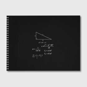 Альбом для рисования с принтом Теорема Пифагора , 100% бумага
 | матовая бумага, плотность 200 мг. | Тематика изображения на принте: алгебра | геометрия | гипотенуза | катет | математик | пифагор | теорема пифагора | треугольник | философ | формулы | школа | шпаргалка