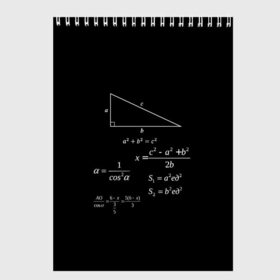 Скетчбук с принтом Теорема Пифагора , 100% бумага
 | 48 листов, плотность листов — 100 г/м2, плотность картонной обложки — 250 г/м2. Листы скреплены сверху удобной пружинной спиралью | Тематика изображения на принте: алгебра | геометрия | гипотенуза | катет | математик | пифагор | теорема пифагора | треугольник | философ | формулы | школа | шпаргалка