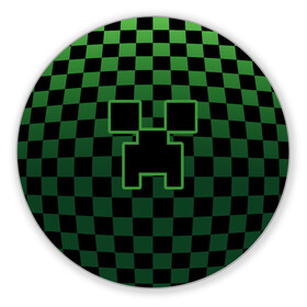 Коврик для мышки круглый с принтом Minecraft , резина и полиэстер | круглая форма, изображение наносится на всю лицевую часть | alex | creeper | minecraft | steve | алекс | блок | вызыватель | зомби | игра | крипер | майнкрафт | победитель | приключения | свинья | стив