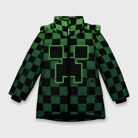 Зимняя куртка для девочек 3D с принтом Minecraft , ткань верха — 100% полиэстер; подклад — 100% полиэстер, утеплитель — 100% полиэстер. | длина ниже бедра, удлиненная спинка, воротник стойка и отстегивающийся капюшон. Есть боковые карманы с листочкой на кнопках, утяжки по низу изделия и внутренний карман на молнии. 

Предусмотрены светоотражающий принт на спинке, радужный светоотражающий элемент на пуллере молнии и на резинке для утяжки. | alex | creeper | minecraft | steve | алекс | блок | вызыватель | зомби | игра | крипер | майнкрафт | победитель | приключения | свинья | стив