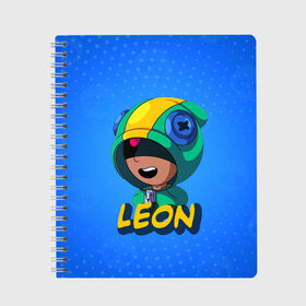 Тетрадь с принтом BRAWL STARS LEON , 100% бумага | 48 листов, плотность листов — 60 г/м2, плотность картонной обложки — 250 г/м2. Листы скреплены сбоку удобной пружинной спиралью. Уголки страниц и обложки скругленные. Цвет линий — светло-серый
 | brawl stars | games | leon | бравл старс | бравл старс амбер | браул старс | игры | легендарный бравлер | леон