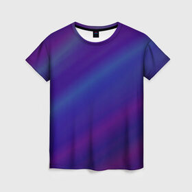Женская футболка 3D с принтом Диско полосы , 100% полиэфир ( синтетическое хлопкоподобное полотно) | прямой крой, круглый вырез горловины, длина до линии бедер | градиент | диско | заливка | полосы | синий | фон
