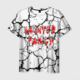 Мужская футболка 3D с принтом HAUNTED FAMILU KIZARU , 100% полиэфир | прямой крой, круглый вырез горловины, длина до линии бедер | born to trap | haunted family | kizaru | rap | борн ту треп | кизару | музыка. | русский реп