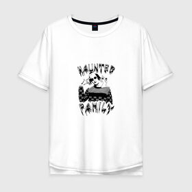 Мужская футболка хлопок Oversize с принтом Haunted Family , 100% хлопок | свободный крой, круглый ворот, “спинка” длиннее передней части | haunted family | kizaru | исполнитель | кизару | музыка | репер | рэп | хип хоп