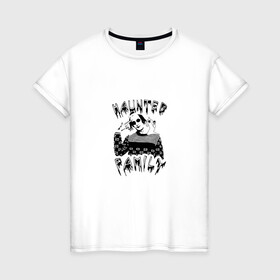 Женская футболка хлопок с принтом Haunted Family , 100% хлопок | прямой крой, круглый вырез горловины, длина до линии бедер, слегка спущенное плечо | haunted family | kizaru | исполнитель | кизару | музыка | репер | рэп | хип хоп