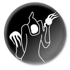 Значок с принтом Haunted Family ,  металл | круглая форма, металлическая застежка в виде булавки | Тематика изображения на принте: haunted family | kizaru | rap | кизару | рэп | хип хоп