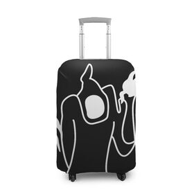 Чехол для чемодана 3D с принтом Haunted Family , 86% полиэфир, 14% спандекс | двустороннее нанесение принта, прорези для ручек и колес | haunted family | kizaru | rap | кизару | рэп | хип хоп