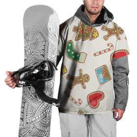 Накидка на куртку 3D с принтом рождественские пряники , 100% полиэстер |  | Тематика изображения на принте: 