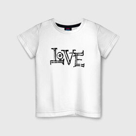 Детская футболка хлопок с принтом Love , 100% хлопок | круглый вырез горловины, полуприлегающий силуэт, длина до линии бедер | love | граффити | иностранные | любовь | надпись | прикольные | слово | текст