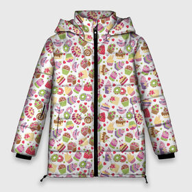 Женская зимняя куртка 3D с принтом Сладкий рай , верх — 100% полиэстер; подкладка — 100% полиэстер; утеплитель — 100% полиэстер | длина ниже бедра, силуэт Оверсайз. Есть воротник-стойка, отстегивающийся капюшон и ветрозащитная планка. 

Боковые карманы с листочкой на кнопках и внутренний карман на молнии | berries | cake | cherry | cream | croissant | cupcake | donut | heart | jelly | pancake | raspberry | roll | rose | strawberry | вишня | желе | кекс | клубника | крем | круассан | малина | панкейк | пирожное | пончик | розочка | рулет | сердце | торт | яг