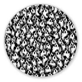 Коврик для мышки круглый с принтом Haunted Family Призраки , резина и полиэстер | круглая форма, изображение наносится на всю лицевую часть | hip hop | kizaru | rap | паттерн | приведение | призрак | рэп | толпа | хип хоп