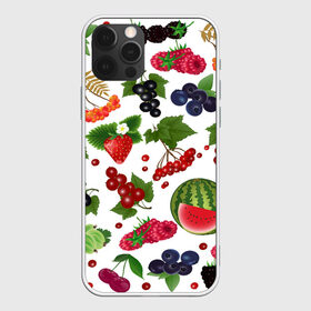 Чехол для iPhone 12 Pro Max с принтом Ягоды , Силикон |  | арбуз | белый фон | вишня | вкуснятина | калина | клубника | коллекция ягод | крыжовник | лето | малина | огород | рябина | сладкие | смородина | спелые | черника | ягодный фон | ягоды