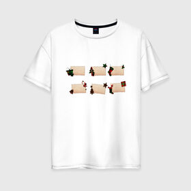 Женская футболка хлопок Oversize с принтом Этикетки Рождественские , 100% хлопок | свободный крой, круглый ворот, спущенный рукав, длина до линии бедер
 | 