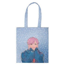 Шоппер 3D с принтом JIMIN SPRING DAY , 100% полиэстер | Плотность: 200 г/м2; Размер: 34×35 см; Высота лямок: 30 см | bt21 | bts | hoseok | jhope | jimin | jin | jungkook | namjoon | rm | taehyung | v | бантан | бт21 | бтс | весна | ви | голубая | джей хоуп | джин | зима | намджун | новый год | рм | снег | снежинки | спринг дэй | тэхен | хосок | чимин | чонгук 