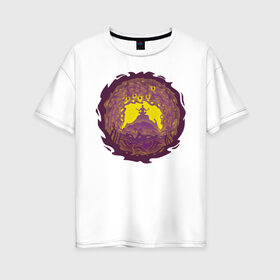Женская футболка хлопок Oversize с принтом Медитация , 100% хлопок | свободный крой, круглый ворот, спущенный рукав, длина до линии бедер
 | 