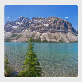 Магнитный плакат 3Х3 с принтом Горное озеро , Полимерный материал с магнитным слоем | 9 деталей размером 9*9 см | lake | mountain | гора | горное озеро | ель | озеро