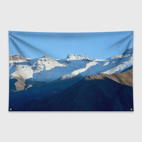 Флаг-баннер с принтом Снежные горы , 100% полиэстер | размер 67 х 109 см, плотность ткани — 95 г/м2; по краям флага есть четыре люверса для крепления | Тематика изображения на принте: mountain | гора | горный массив | горы | снег | снежный склон | эверест