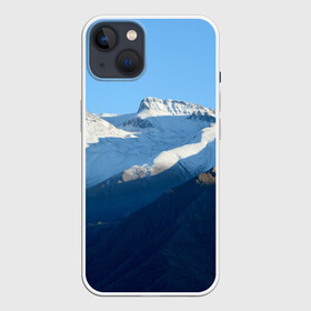 Чехол для iPhone 13 с принтом Снежные горы ,  |  | Тематика изображения на принте: mountain | гора | горный массив | горы | снег | снежный склон | эверест