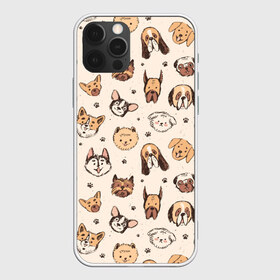 Чехол для iPhone 12 Pro Max с принтом Хипстерские собачки , Силикон |  | 100 эко | dog | dogs | hipster | old school | pattern | retro | vintage | бульдог | винтаж | дог | лапки | мопс | на стиле | нарисованные | отпечаток | паттерн | псы | пудель | ретро | рисунки | рисунок | скетч | следы лап | стиль