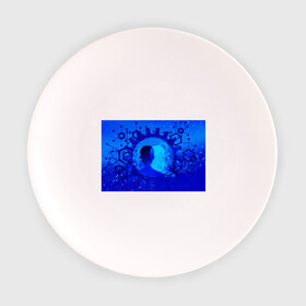Тарелка с принтом Биомеханика , фарфор | диаметр - 210 мм
диаметр для нанесения принта - 120 мм | Тематика изображения на принте: абстракция | биомеханика | механизм | молекулярность | текстуры