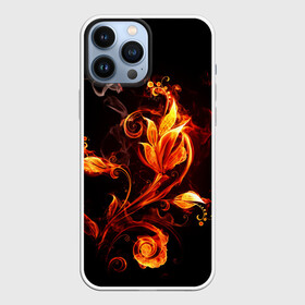 Чехол для iPhone 13 Pro Max с принтом Огненный цветок ,  |  | огненный цветок | огонь | узор | узор в огне | цветок | цветок в огне.
